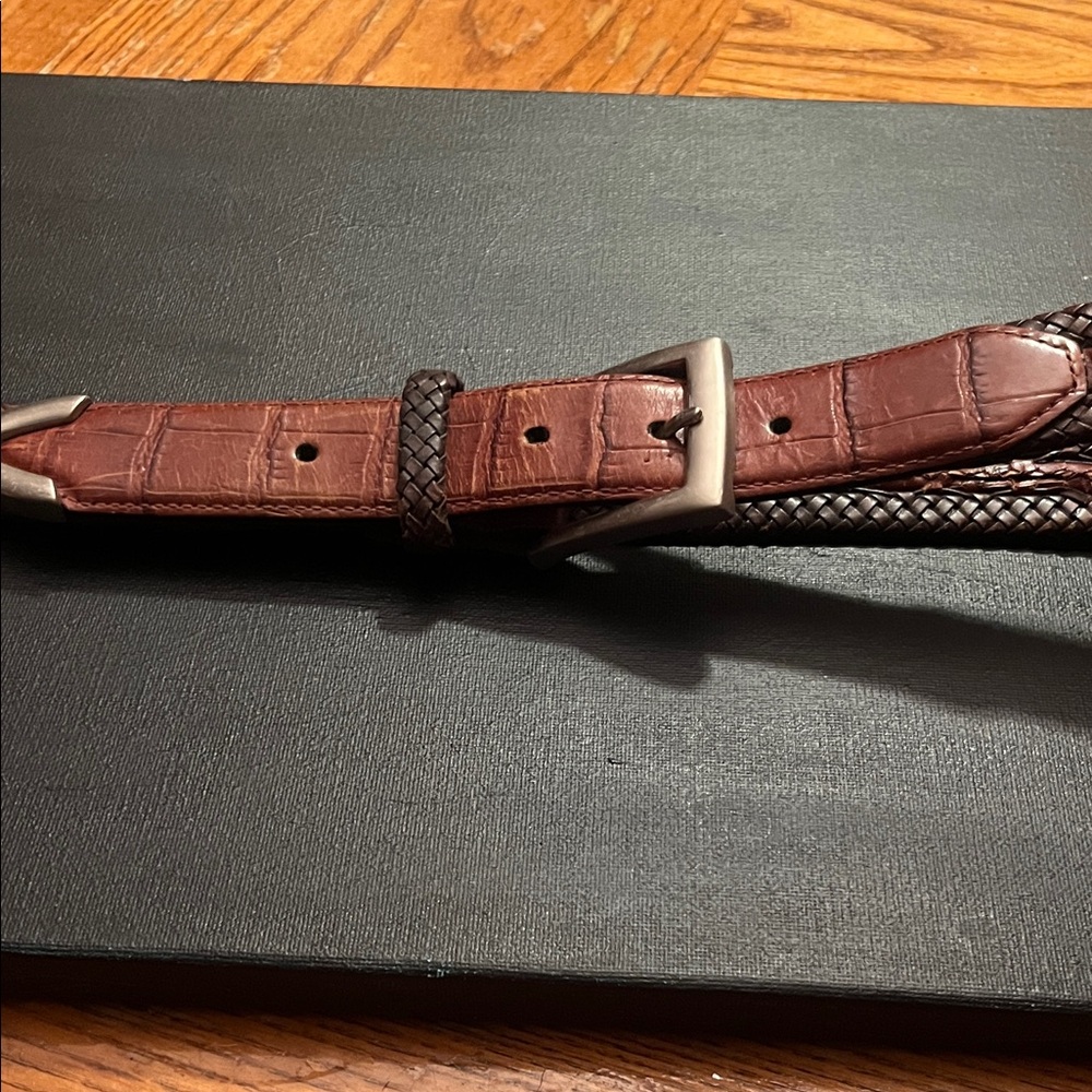 Brighton Dark Brown Leather Belt with Silver Buckle